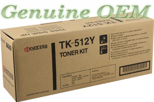 1T02F3AUS0/TK512Y,TK-512Y Original OEM Kyocera Toner, Yellow Genuine Sealed - Picture 1 of 1